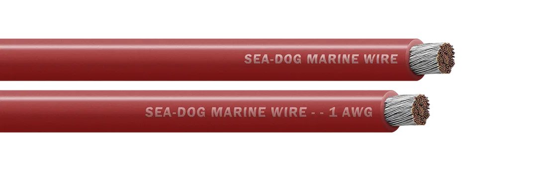 8001022 – SEA DOG Battery Cable, Without Terminal Red Positive 1 Gauge Tinned Copper Conductor 100 Foot Spool UL/ ABY...